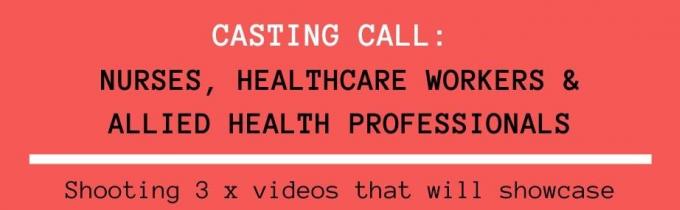 Job: (£350) CASTING CALL for NURSES, HEALTHCARE SUPPORT WORKERS & ALLIED HEALTH PROFESSIONALS