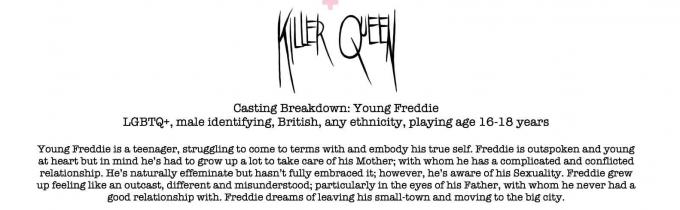 Job: |LGBTQ+| (PAID) Killer Queen:  Young Freddie Townsend
