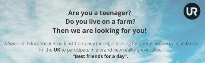 Job: Brand New Reality Show: Requiring Teenagers Aged 17-19