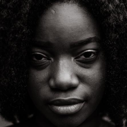 Close-up of black female actor